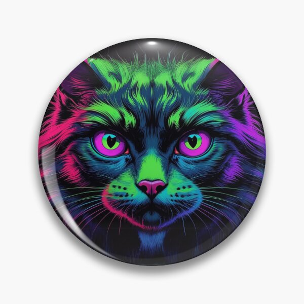 Item preview, Furry neon cat with embossed effect / Psychedelic feline design designed and sold by All Creative Designer.