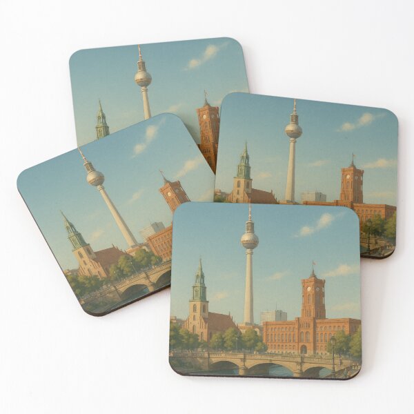 Item preview, East Berlin Landmarks with Fernsehturm and Rotes Rathaus designed and sold by Places On Earth.