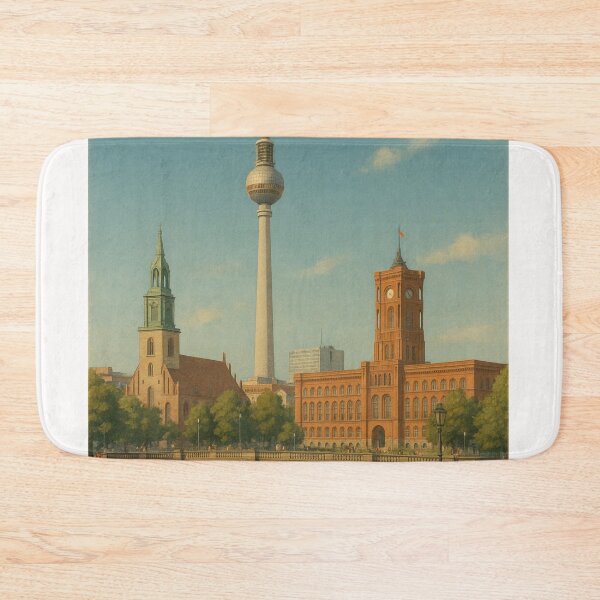 Item preview, East Berlin Landmarks with Fernsehturm and Rotes Rathaus designed and sold by Places On Earth.