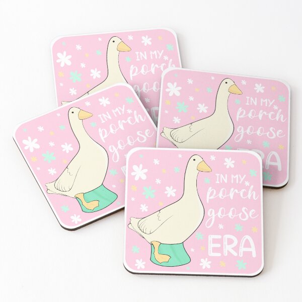 Item preview, Porch Goose with Flowers Sticker Pink Miles Kimball designed and sold by The Pretty Hippo Company.
