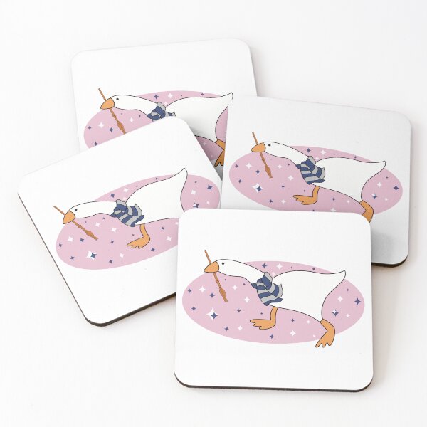 Item preview, Goose Wizard Wand Blue And Gray Scarf Sticker designed and sold by Prim Pixel Studio.
