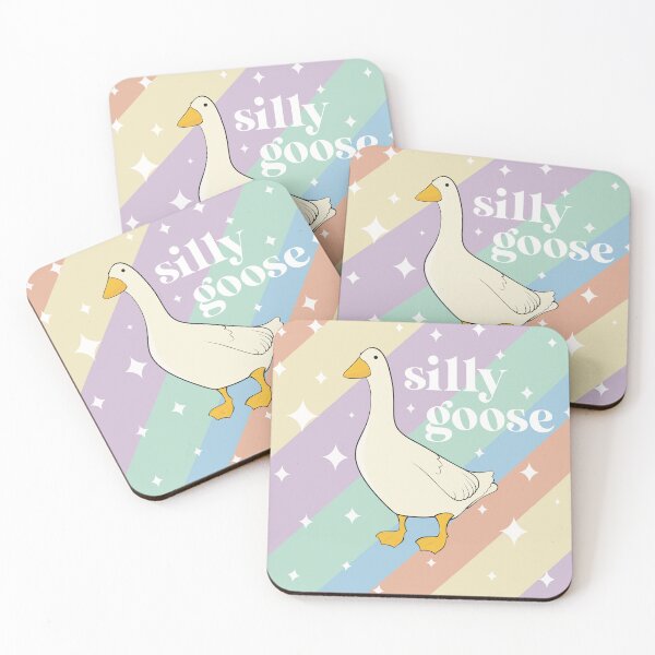 Item preview, Silly Porch Goose on Bright Striped Star Background designed and sold by The Pretty Hippo Company.
