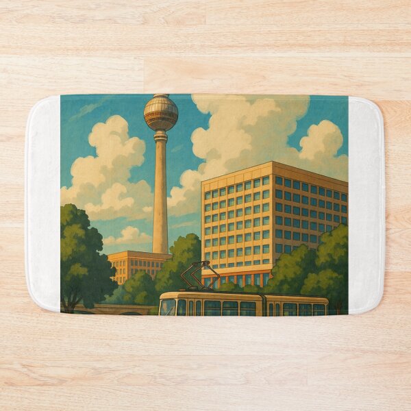Item preview, East Berlin Tram with Fernsehturm and Urban Canal designed and sold by Places On Earth.