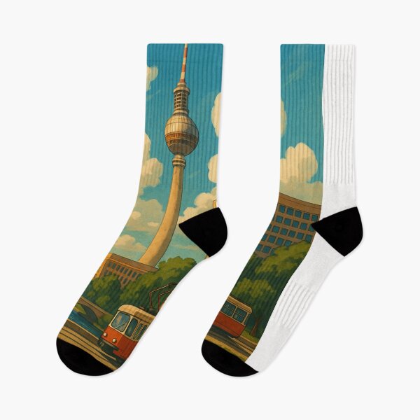 Item preview, East Berlin Tram with Fernsehturm and Urban Canal designed and sold by Places On Earth.