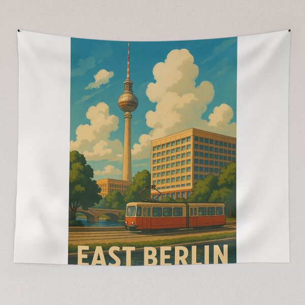 Item preview, East Berlin Tram with Fernsehturm and Urban Canal designed and sold by Places On Earth.