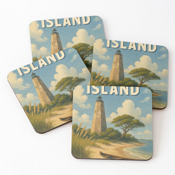 Item preview, Bald Head Island Lighthouse with Beach and Rowboat designed and sold by Places On Earth.