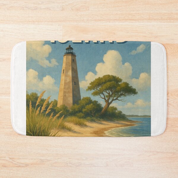 Item preview, Bald Head Island Lighthouse with Beach and Rowboat designed and sold by Places On Earth.