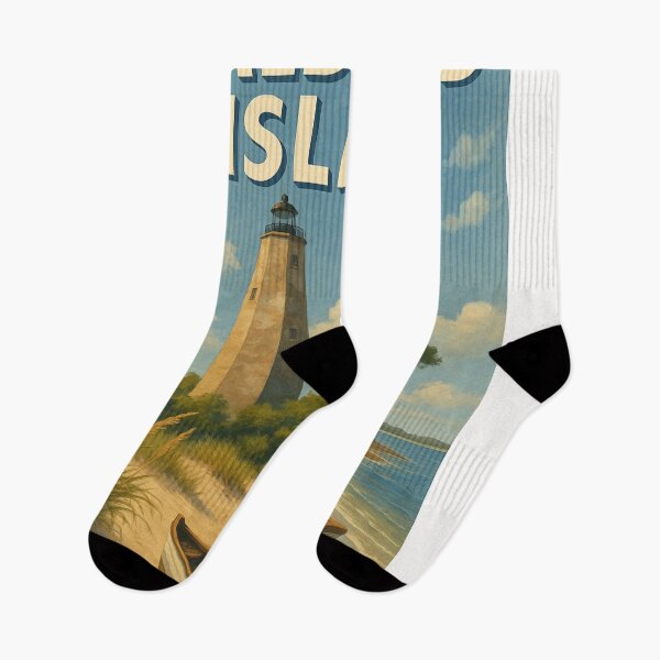 Item preview, Bald Head Island Lighthouse with Beach and Rowboat designed and sold by Places On Earth.
