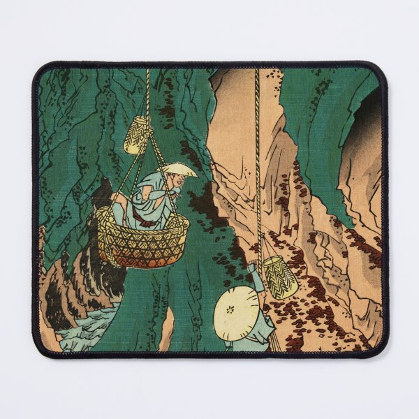Item preview, Mushroom Gatherers on a Cliff – Vintage Japanese Woodblock Print designed and sold by pvinet.