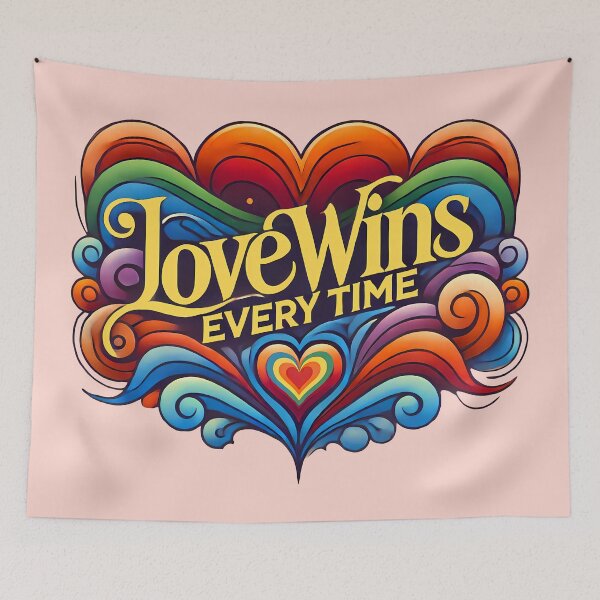 Item preview, Love wins every time, typography designed and sold by maxmaj.