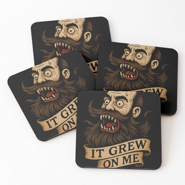 Item preview, It Grew On Me – Cursed Beard Dad Joke Horror Tattoo Art designed and sold by TrashCultSupply.