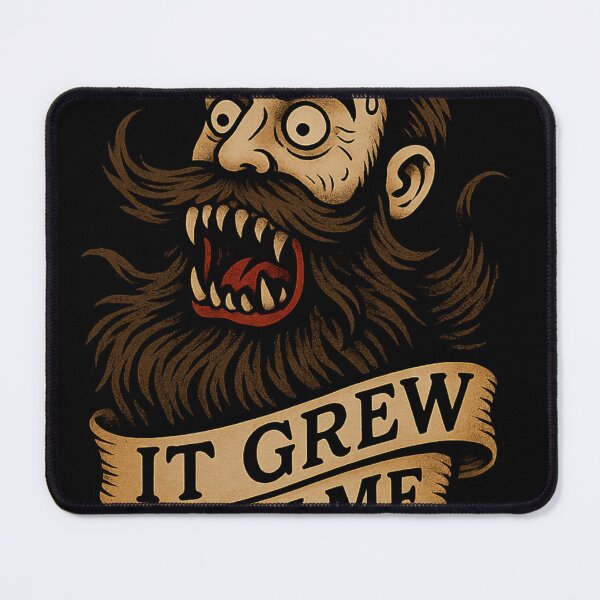 Item preview, It Grew On Me – Cursed Beard Dad Joke Horror Tattoo Art designed and sold by TrashCultSupply.