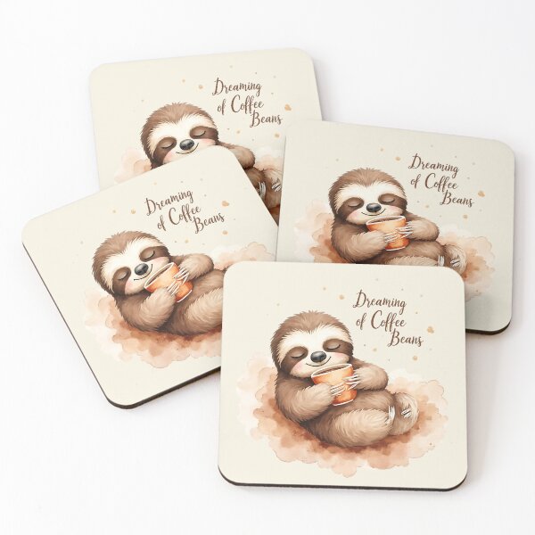 Item preview, Dreaming of Coffee Beans - Sloth & Cozy Dreams designed and sold by Brewtiful Style.