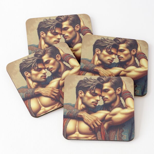 Item preview, Gay Couple Purana Din Indian Fusion Devoted Love LGBTQ Gay Pride Graphic Design designed and sold by ItsAKinkThing.