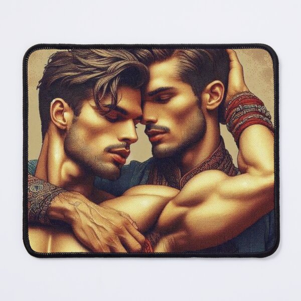 Item preview, Gay Couple Purana Din Indian Fusion Devoted Love LGBTQ Gay Pride Graphic Design designed and sold by ItsAKinkThing.