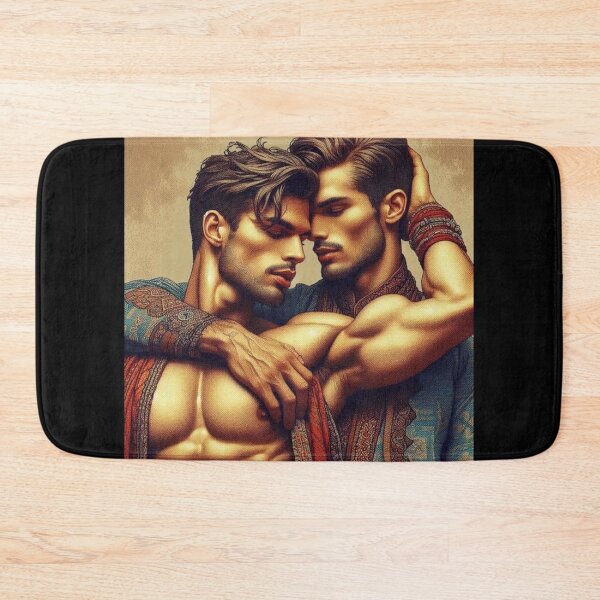 Item preview, Gay Couple Purana Din Indian Fusion Devoted Love LGBTQ Gay Pride Graphic Design designed and sold by ItsAKinkThing.