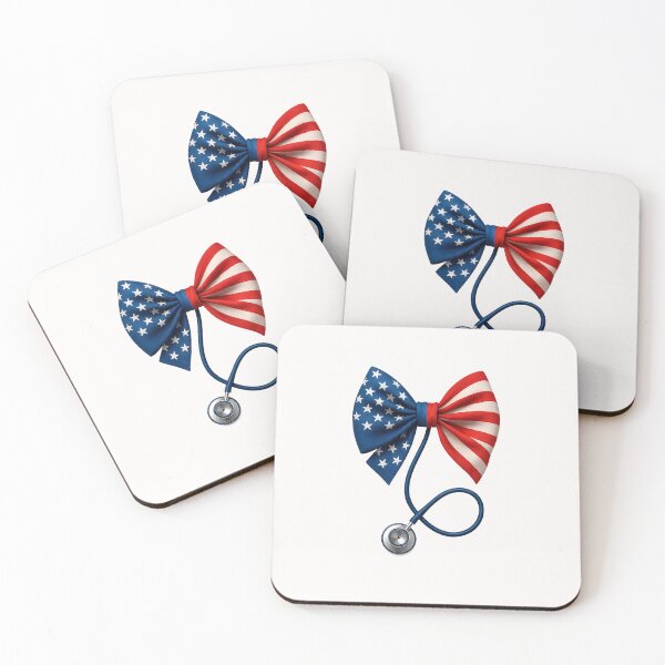 Item preview, USA Flag Stethoscope Coquette Bow RN Nurse 4th Of July designed and sold by MOHITSALVI.