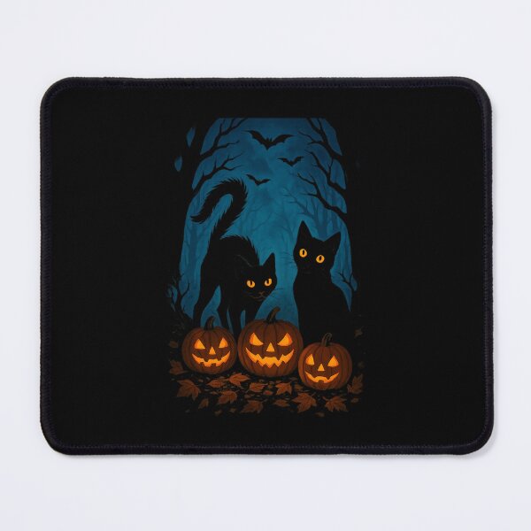 Item preview, Black Cats with Pumpkins under Full Moon on Halloween Cat designed and sold by MOHITSALVI.