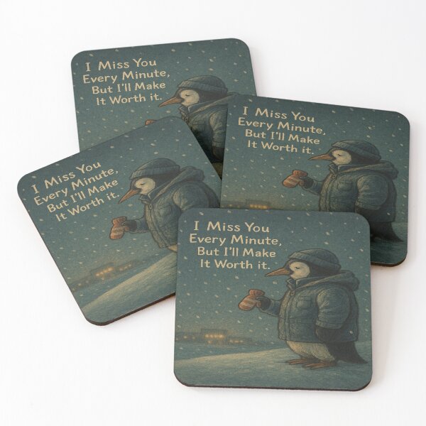 Item preview, I Miss You Every Minute, But I’ll Make It Worth It – Penguin Parent Art designed and sold by Neovibe Print.