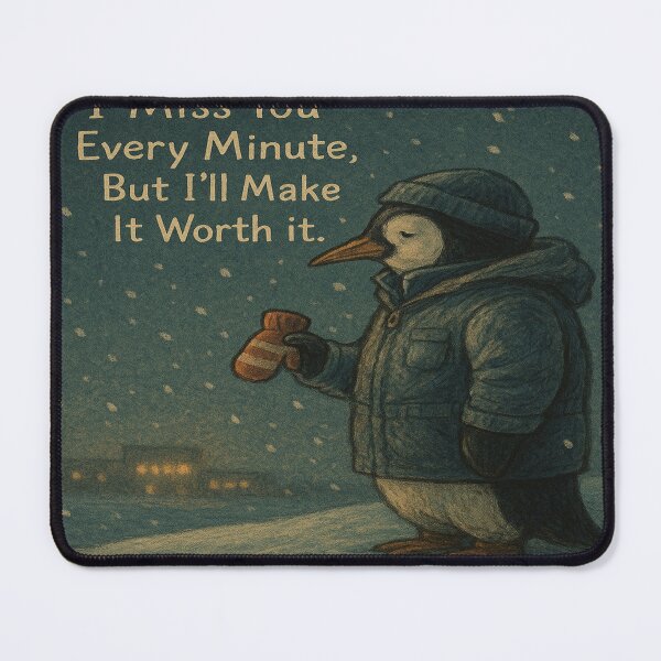 Item preview, I Miss You Every Minute, But I’ll Make It Worth It – Penguin Parent Art designed and sold by Neovibe Print.