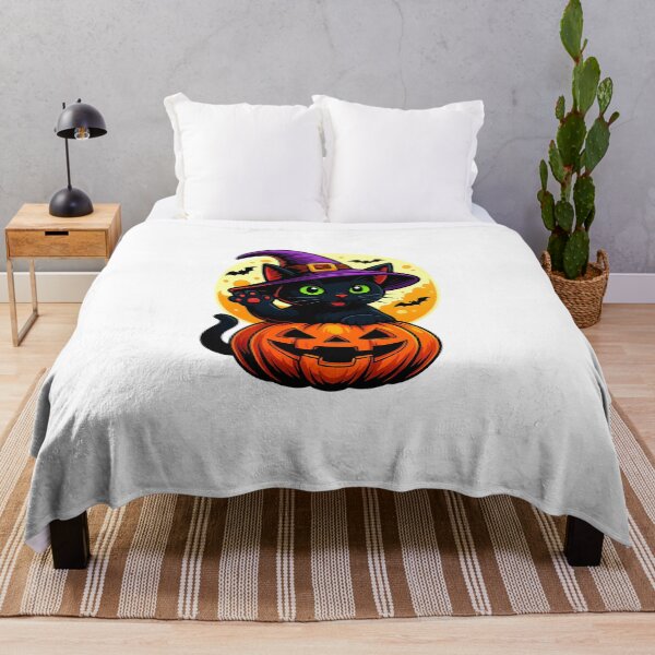Aperçu de l'œuvre Chat Halloween Citrouille Chat Noir créée et vendue par MOHITSALVI.