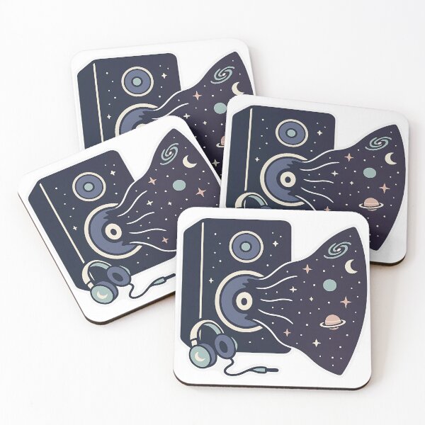 Item preview, Cosmic Sound Speaker Nebula Sticker – Space Speaker with Starburst Waves (Minimalist Retro Music in Space) designed and sold by Anna T..