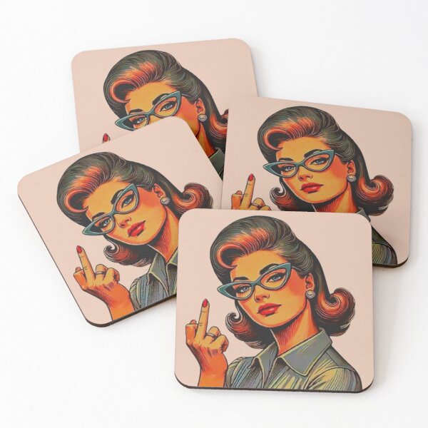Item preview, Respectfully - Retro Woman Showing Middle Finger designed and sold by Vicky021.