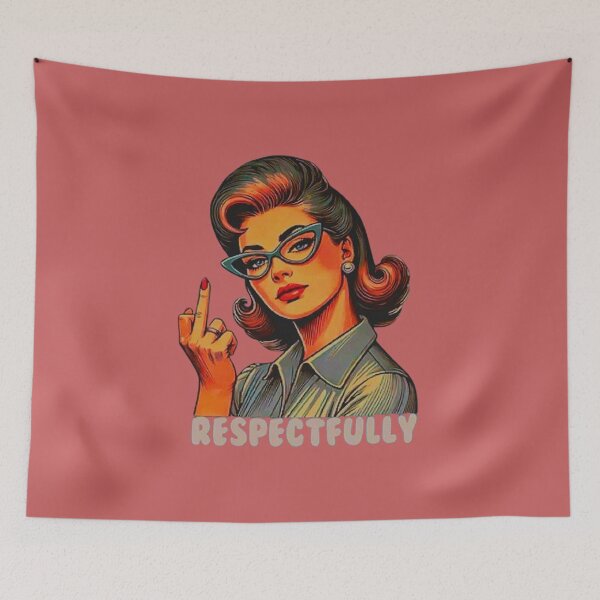 Item preview, Respectfully - Retro Woman Showing Middle Finger designed and sold by Vicky021.