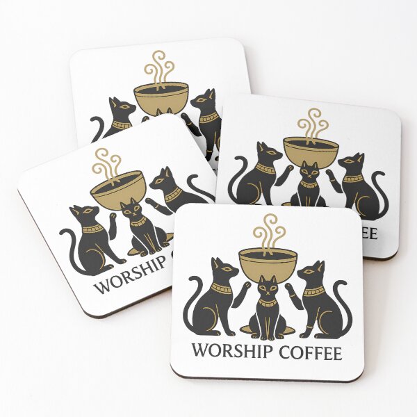 Item preview, Cat Worship Coffee – Ancient Cat God and Sacred Cup Design - Cute Coffee Lover Design designed and sold by Anna T..