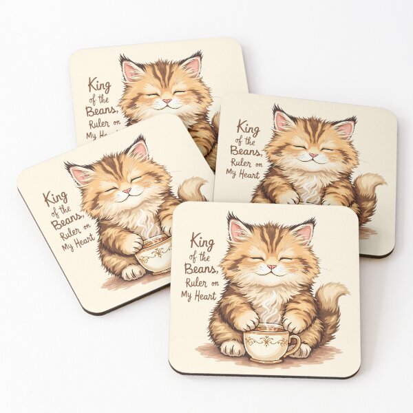 Item preview, King of the Beans - Cute Cat & Royal Love designed and sold by Brewtiful Style.