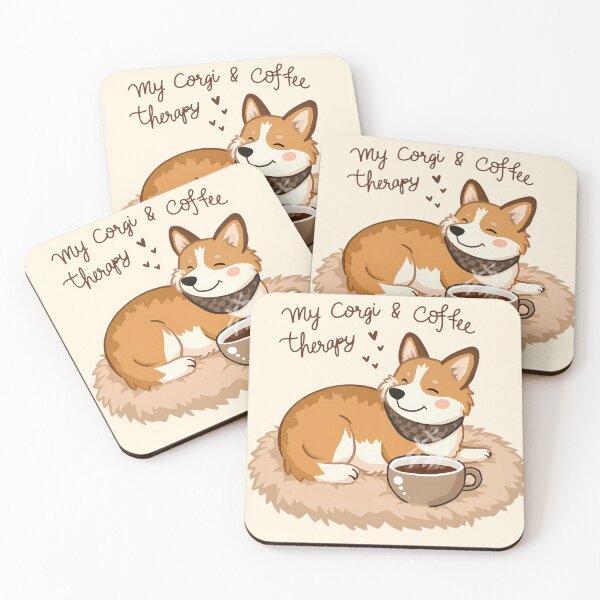 Item preview, My Corgi & Coffee Therapy - Cute Corgi & Bliss designed and sold by Brewtiful Style.