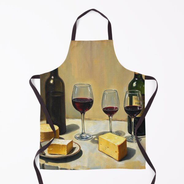 Item preview, Vintage French Still Life | Wine and Cheese on Stone Table designed and sold by CARRAANN.