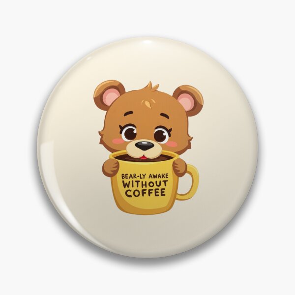 Item preview, Bear-ly Awake - Cute Bear Cub & Morning Grind designed and sold by Brewtiful Style.