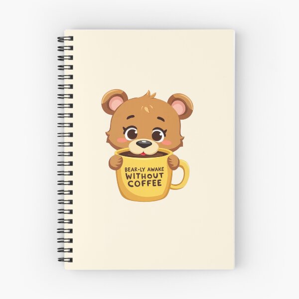 Item preview, Bear-ly Awake - Cute Bear Cub & Morning Grind designed and sold by Brewtiful Style.