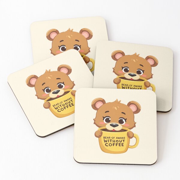 Item preview, Bear-ly Awake - Cute Bear Cub & Morning Grind designed and sold by Brewtiful Style.