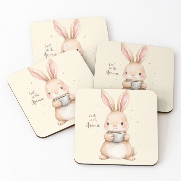 Item preview, Lost in the Aroma - Cute Rabbit & Coffee Joy designed and sold by Brewtiful Style.