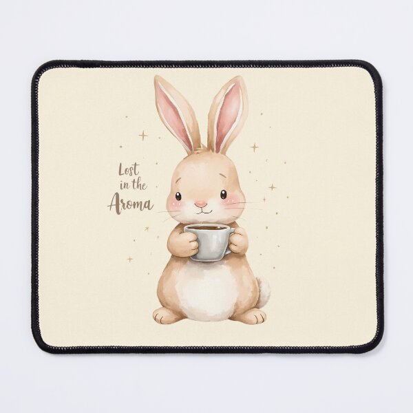 Item preview, Lost in the Aroma - Cute Rabbit & Coffee Joy designed and sold by Brewtiful Style.