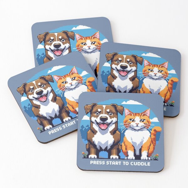 Item preview, Adorable Dog and Cat Art – Cute & Funny Pet Lover Gift designed and sold by dog&cat.