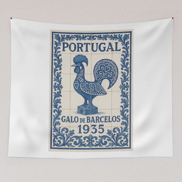 Item preview, 1935 Portugal Rooster of Barcelos Travel Poster  designed and sold by retrographics.