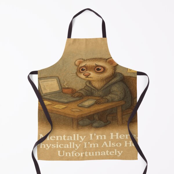 Item preview, Mentally I’m Here. Physically I’m Also Here. Unfortunately. – Ferret Burnout Art designed and sold by Neovibe Print.
