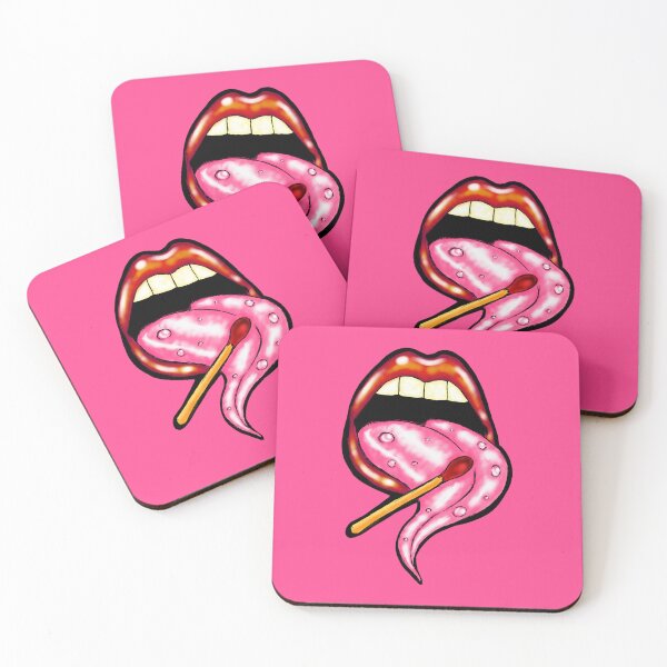 Item preview, “Ignite the Tongue – Surreal Pop Art Lips & Match” designed and sold by TheWitchCoven.