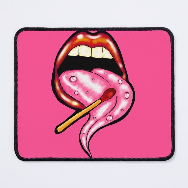 Item preview, “Ignite the Tongue – Surreal Pop Art Lips & Match” designed and sold by TheWitchCoven.