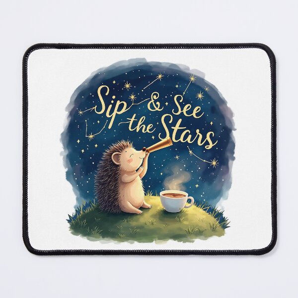 Item preview, Sip & See the Stars - Hedgehog & Dreamy Night designed and sold by Brewtiful Style.