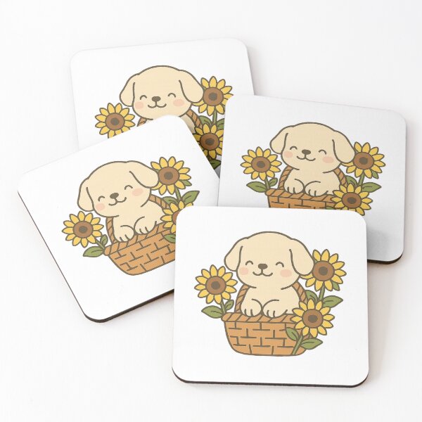 Item preview, Happy puppy in sunflower basket designed and sold by SkyR1v3r.