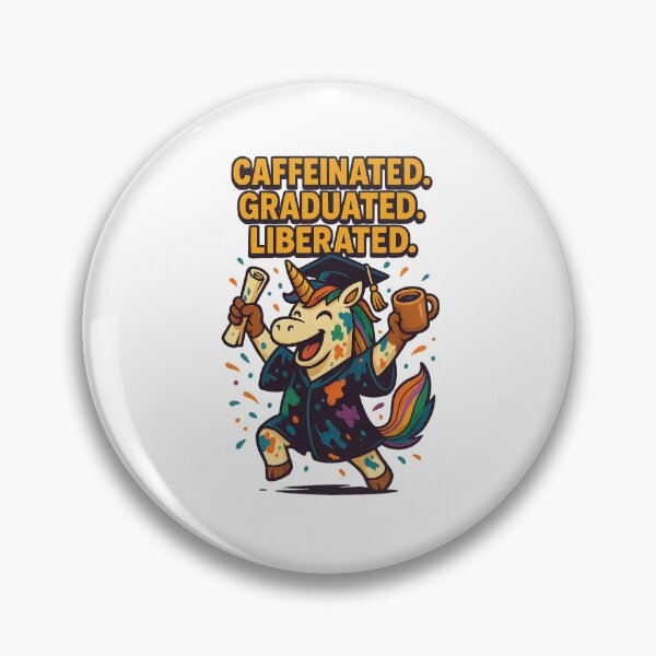Item preview, Caffeinated Graduated Liberated – Funny Unicorn Graduation Gift designed and sold by Asbiell.