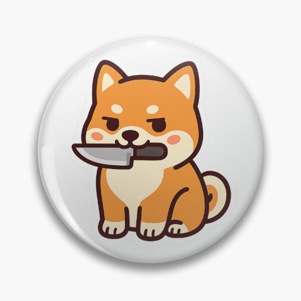 Item preview, Chaotic Knife Shiba – Funny Kawaii Dog Sticker designed and sold by Tripconic.