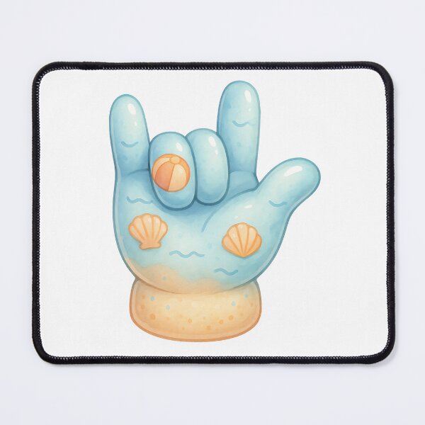 Item preview, ASL I Love You Beach Glove – Cute Summer Ocean Pastel Art designed and sold by momo9981.