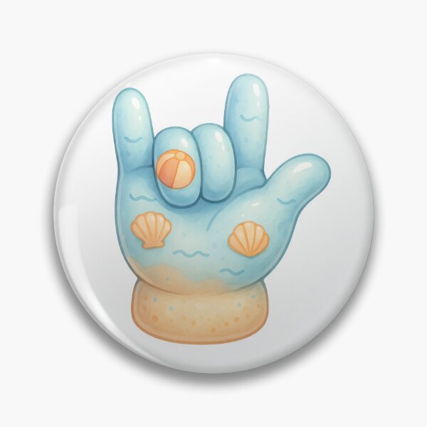 Item preview, ASL I Love You Beach Glove – Cute Summer Ocean Pastel Art designed and sold by momo9981.