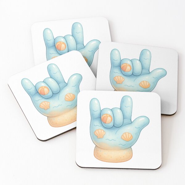 Item preview, ASL I Love You Beach Glove – Cute Summer Ocean Pastel Art designed and sold by momo9981.