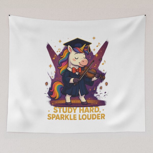 Item preview, Graduation Unicorn – Study Hard, Sparkle Louder designed and sold by Asbiell.